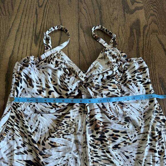 Miraclesuit Womens Leopard Print Love Knot Underwire Tankini Swim Top Size 16 - Picture 9 of 9